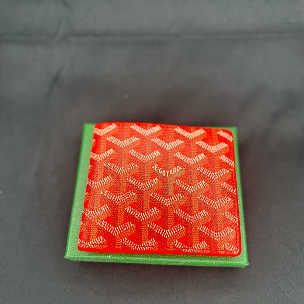 Goyard Red Card Holder with Green Case